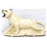 Vintage white 9in tiger figural planter