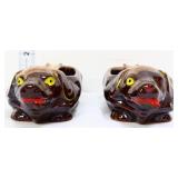 Pair vntg weenie dog cracker dishes