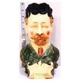 10in Majolica style man face pitcher