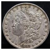 1883O Morgan silver dollar