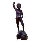 Wood 29.5in figural nude man see photos NO SHIP