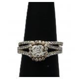 Sterling white sapphire wedding set, lab created
