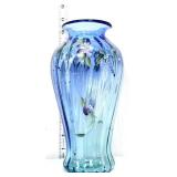 Fenton signed 10in blue tranquality vase