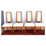 Lot of 4 MCM white fabric dining chairs