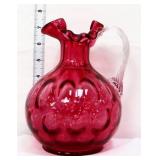 Fenton cranberry coin dot 7in pitcher