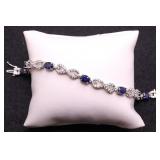 Sterling spphire tennis bracelet, lab created