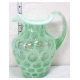 Fenton sea mist green 9in coin dot pitcher