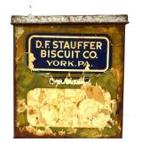 Vntg metal DF Stauffer Biscuit box