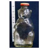 Vntg clear glass bear Snow Crest Bank Bottle