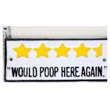 Cast iron 7.5x3 Would Poop Here Again plaque