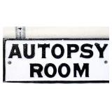 Cast iron 7.75x3 Autopsy Room plaque
