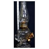 Vintage clear glass oil lamp