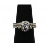 Sterling white sapphire wedding set, lab created