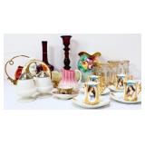 Mixed estate lot, inc teacups w/ saucers