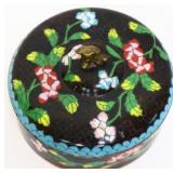 Vintage round cloisonne ring box