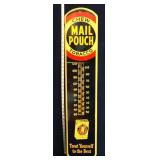 Vntg metal 8x38.5 Mail Pouch Tobacco thermometer