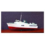 Vintage wood Texaco model boat w/ stand NO SHIP