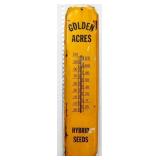 Vntg metal 8x36 Golden Acres Seed therometer