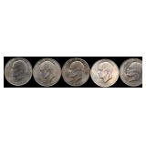 Lot of 5 1971 Ike dollar coins