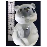 Fenton satin teddy bear w sand carved hearts