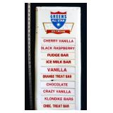 Vtg metal 11.5x26.5 Greens All Star Ice Cream sign