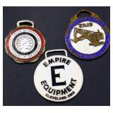 Lot of 3 round watch fobs