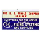 Vntg metal 23.5x12 Y&E Filing Systems sign