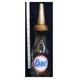 Glass Esso oil bottle