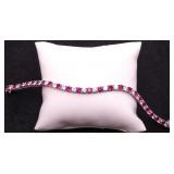 Ruby/white sapphire bracelet, lab grown