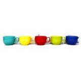 Lot of 5 colorful contemporary Fiesta mugs