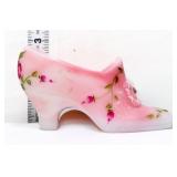 Fenton rosalene slipper with pink roses