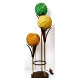 MCM 40in spun lucite 3 shade lamp