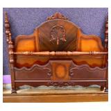 1920s full size bed w/ wood rails see photos