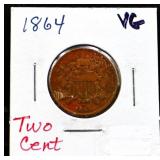 1864 2 cent coin