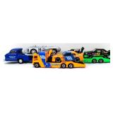 Lot of 3 race car hauler trucks w/ cars