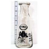 Clear glass Coble milk bottle