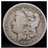 1880 Morgan silver dollar