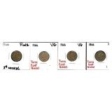 Lot of 4 3 cent nickels