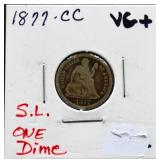 1877 Carson City seated liberty dime
