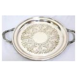 Silverplate round 16in serving tray