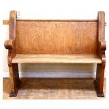 Vintage oak church pew