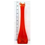 MCM amberina 11in swung vase
