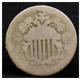 Vintage shield nickel coin