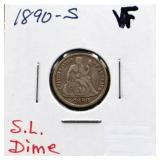 1890S seated liberty dime
