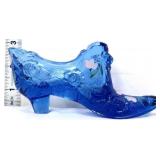Fenton blue shoe with roses