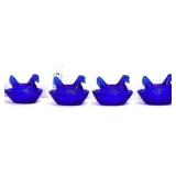 Lot of 4 cobalt glass miniature hens on nest