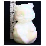 Fenton white iridescent sitting teddy bear