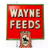 Vntg metal 13.75x16 Wayne Feeds adv sign