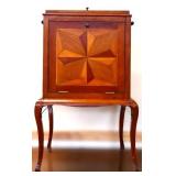 Vintage inlay drop front sewing cabinet see pics