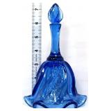 Fenton twilight blue paisley swirl bell